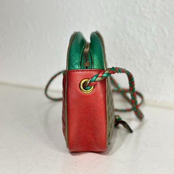 Gucci Red And Green Leather Small Shoulder Bag Crossbody - Picture 2 of 9